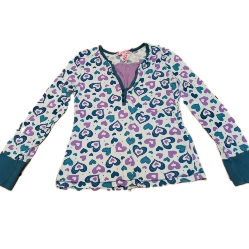 Girls  Fang Long Sleeve Hearts Shirt